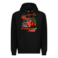 Black home for the holidays michigan Premium Hoodie - BarkalooDesign