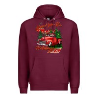 Burgundy home for the holidays michigan Premium Hoodie - BarkalooDesign