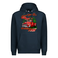 Navy home for the holidays michigan Premium Hoodie - BarkalooDesign