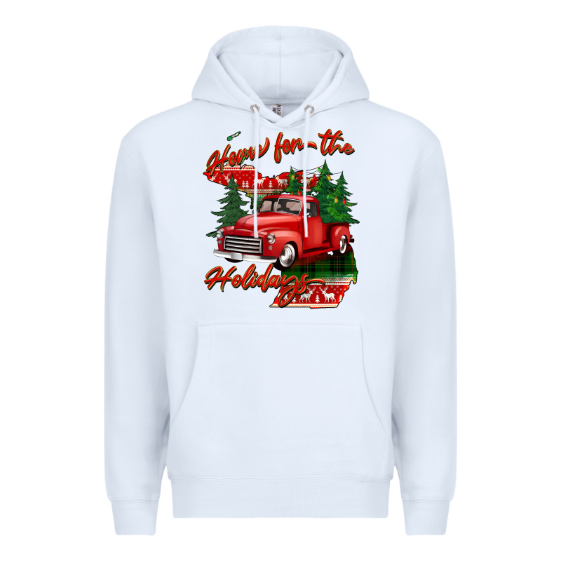 Home For The Holidays Michigan Premium Hoodie by BarkalooDesign | Teevron
