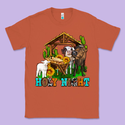 Holy Nıght Cows And Sunflowers Classic Tee Designed By Adodesignshop