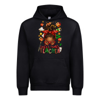 Black santa's favorite teacher afro messy bun Urban Hoodie - texasbilliewilder