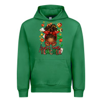 Emerald santa's favorite teacher afro messy bun Urban Hoodie - texasbilliewilder
