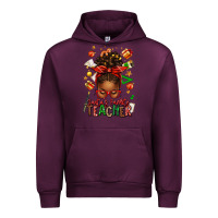 Mauve Wine santa's favorite teacher afro messy bun Urban Hoodie - texasbilliewilder