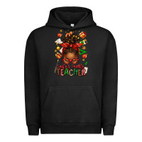 Pigment Black santa's favorite teacher afro messy bun Urban Hoodie - texasbilliewilder