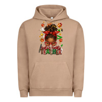 Pigment Burro santa's favorite teacher afro messy bun Urban Hoodie - texasbilliewilder
