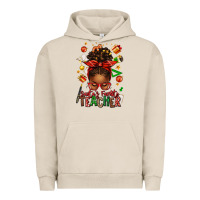 Pigment French Oak santa's favorite teacher afro messy bun Urban Hoodie - texasbilliewilder