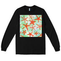 Black starfish seamless pattern Long Sleeve Tee - BundleAndBundleShop