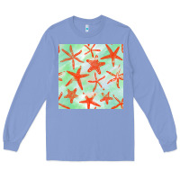 Colony Blue starfish seamless pattern Long Sleeve Tee - BundleAndBundleShop