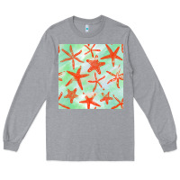 Heather Grey starfish seamless pattern Long Sleeve Tee - BundleAndBundleShop