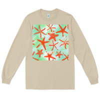 Mushroom starfish seamless pattern Long Sleeve Tee - BundleAndBundleShop