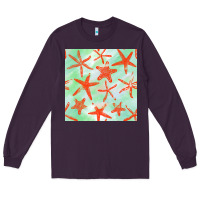 Plum starfish seamless pattern Long Sleeve Tee - BundleAndBundleShop
