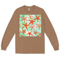 Toasted Coconut starfish seamless pattern Long Sleeve Tee - BundleAndBundleShop