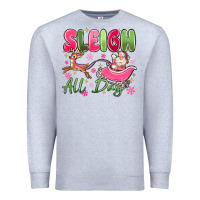 Heather Grey sleigh all day Premium Sweatshirt - MaliasSmallBusiness