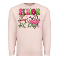 Pale Pink sleigh all day Premium Sweatshirt - MaliasSmallBusiness