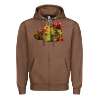 Chestnut Gymnocalycium Variegated Cactus Zipper Hoodie - LillyAllenDesigns