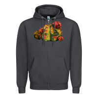 Smoke Gymnocalycium Variegated Cactus Zipper Hoodie - LillyAllenDesigns