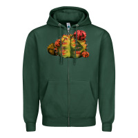 Sports Green Gymnocalycium Variegated Cactus Zipper Hoodie - LillyAllenDesigns