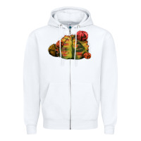 White Gymnocalycium Variegated Cactus Zipper Hoodie - LillyAllenDesigns
