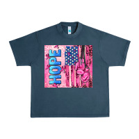 Midnight Navy hope  breast cancer and american flag Urban Heavy Tee - AdoDesignShop