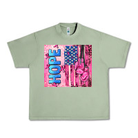 Oil Green hope  breast cancer and american flag Urban Heavy Tee - AdoDesignShop
