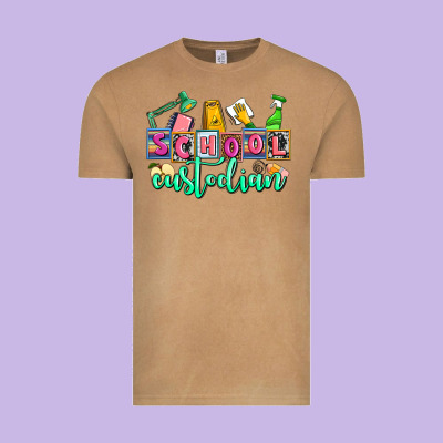 School Custodian Vintage Tee Designed By Adodesignshop