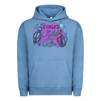 Pigment Pebble Blue Fueled by crystals and coffee halloween Urban Hoodie - NancyCooperArtShop