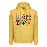 Antique Gold happy fall smiley face Premium Hoodie - BarkalooDesign