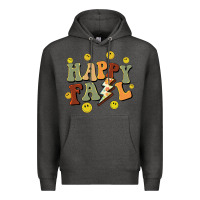 Charcoal Heather happy fall smiley face Premium Hoodie - BarkalooDesign