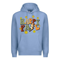 Colony Blue happy fall smiley face Premium Hoodie - BarkalooDesign