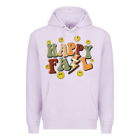 Lilac happy fall smiley face Premium Hoodie - BarkalooDesign