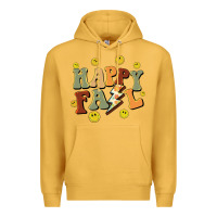 Mustard happy fall smiley face Premium Hoodie - BarkalooDesign