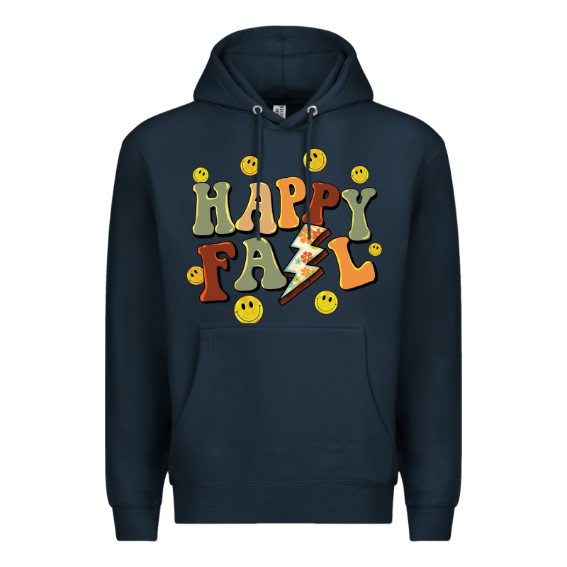 Happy Fall Smiley Face Premium Hoodie by BarkalooDesign | Teevron