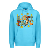 Ocean Blue happy fall smiley face Premium Hoodie - BarkalooDesign