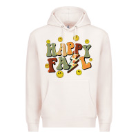 Pale Pink happy fall smiley face Premium Hoodie - BarkalooDesign