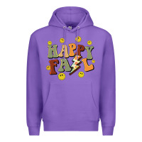 Purple happy fall smiley face Premium Hoodie - BarkalooDesign