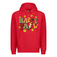 Red happy fall smiley face Premium Hoodie - BarkalooDesign