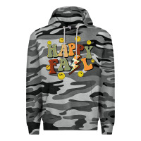 Slate Camo happy fall smiley face Premium Hoodie - BarkalooDesign