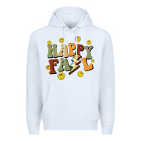 White happy fall smiley face Premium Hoodie - BarkalooDesign