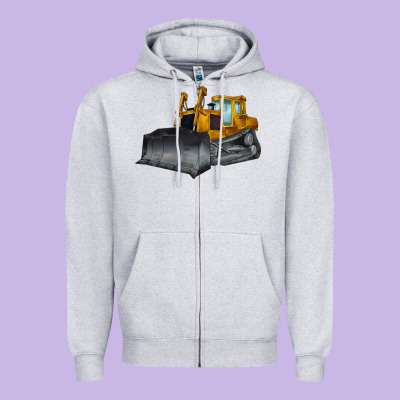 Bulldozer Zipper Hoodie Designed By Lillyallendesigns