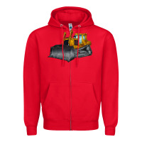 Red Bulldozer Zipper Hoodie - LillyAllenDesigns