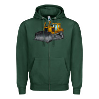 Sports Green Bulldozer Zipper Hoodie - LillyAllenDesigns