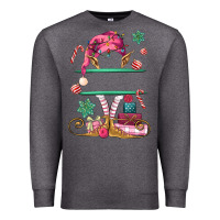 Charcoal Heather pink elf costom name and preview Premium Sweatshirt - MaliasSmallBusiness
