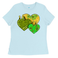Baby Blue st patricks day hearts Ladies Tee - AdoDesignShop