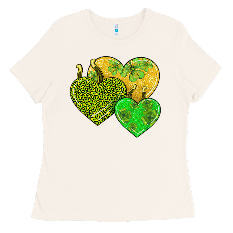 St Patricks Day Hearts Ladies Tee by AdoDesignShop | Teevron