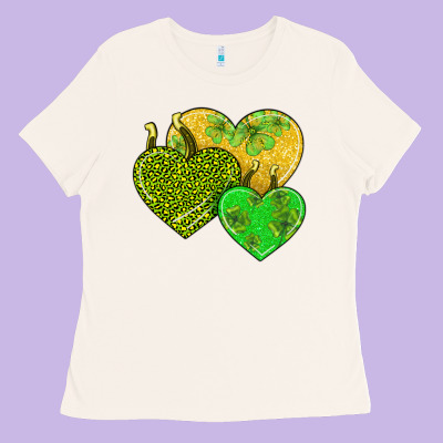 St Patricks Day Hearts Ladies Tee Designed By Adodesignshop