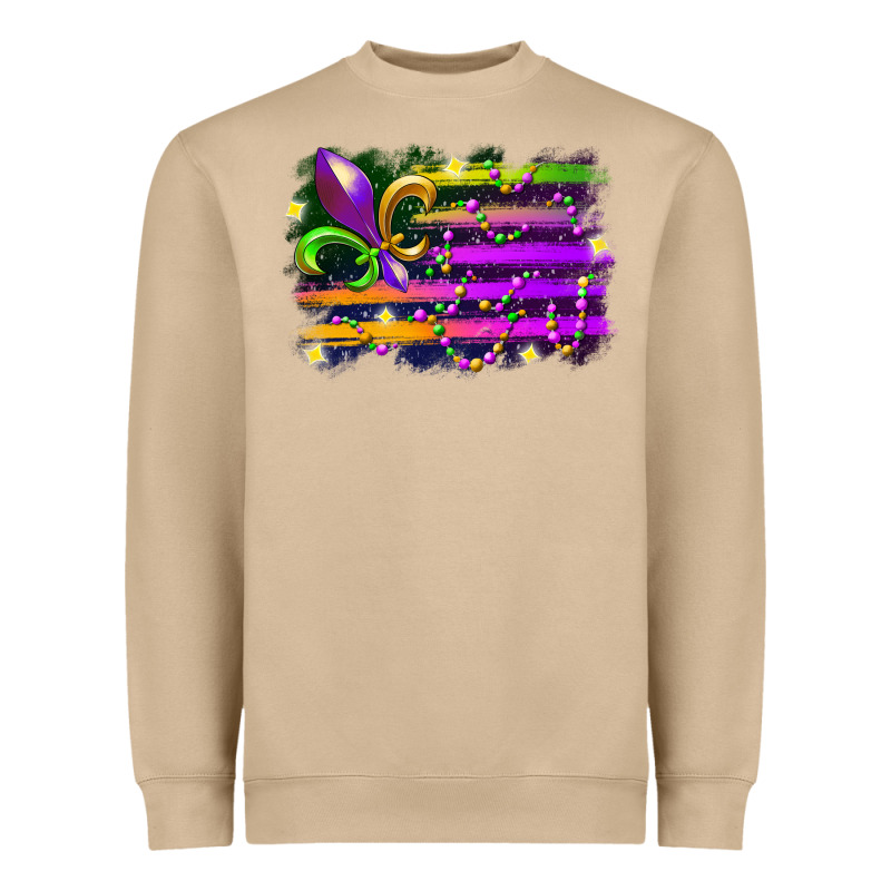 Mardi Gras Flag Heavyweight Sweatshirt by RacoonDesign | Teevron