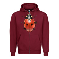 Burgundy lady bug Zipper Hoodie - LillyAllenDesigns