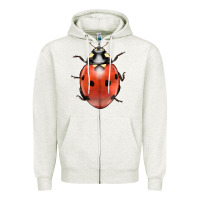 Oatmeal Heather lady bug Zipper Hoodie - LillyAllenDesigns