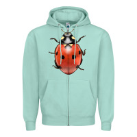 Seafoam lady bug Zipper Hoodie - LillyAllenDesigns